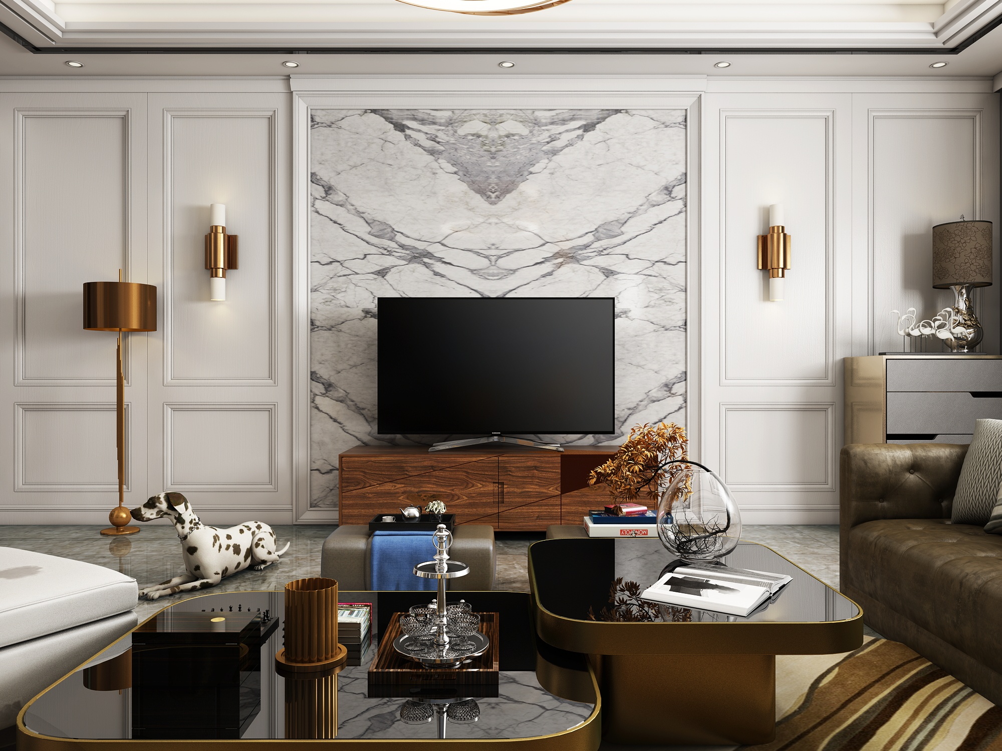 后現(xiàn)代風格客廳表現(xiàn)|空間|室內(nèi)設計|青沐沄杉 