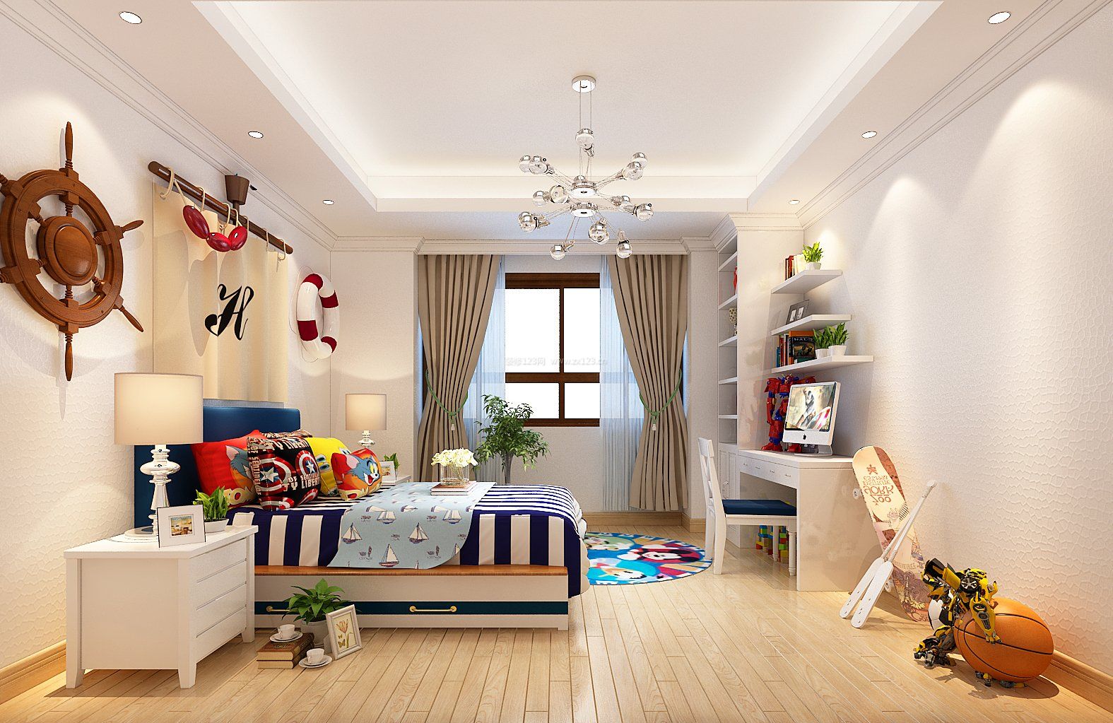 2018簡約美式兒童房寫字臺裝飾指南 打造溫馨學習角落